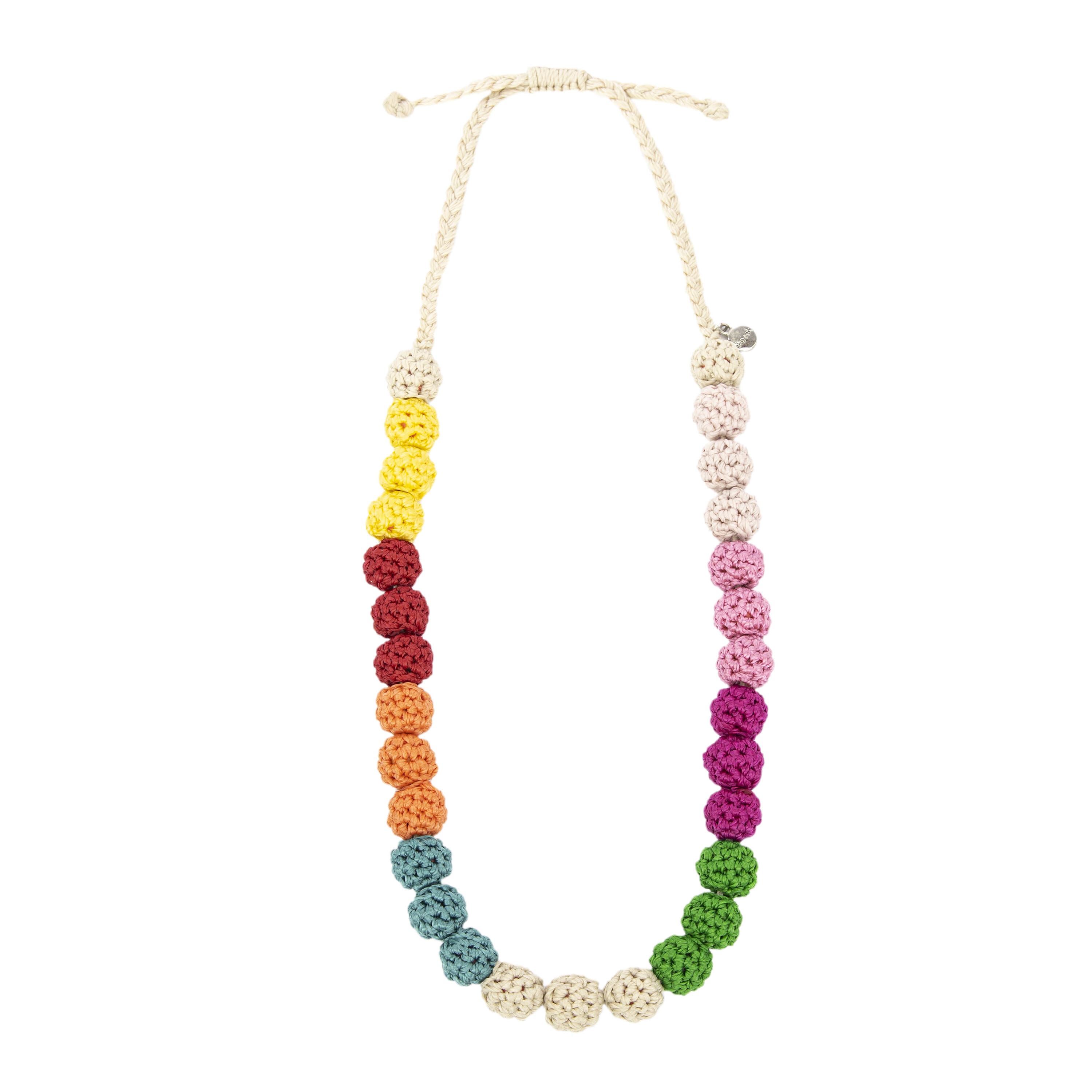 The Sak Drea Crochet Bead Necklace - Hand Crochet - Beach Stripe