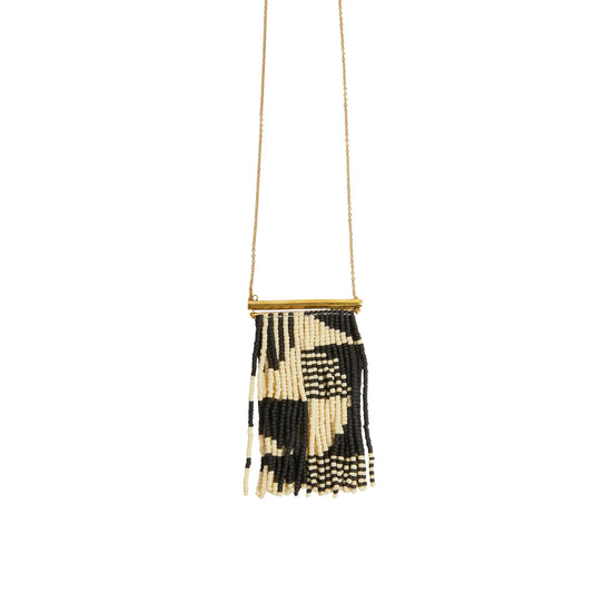 The Sak Rasha Pendant Necklace - |Black and Wheat|