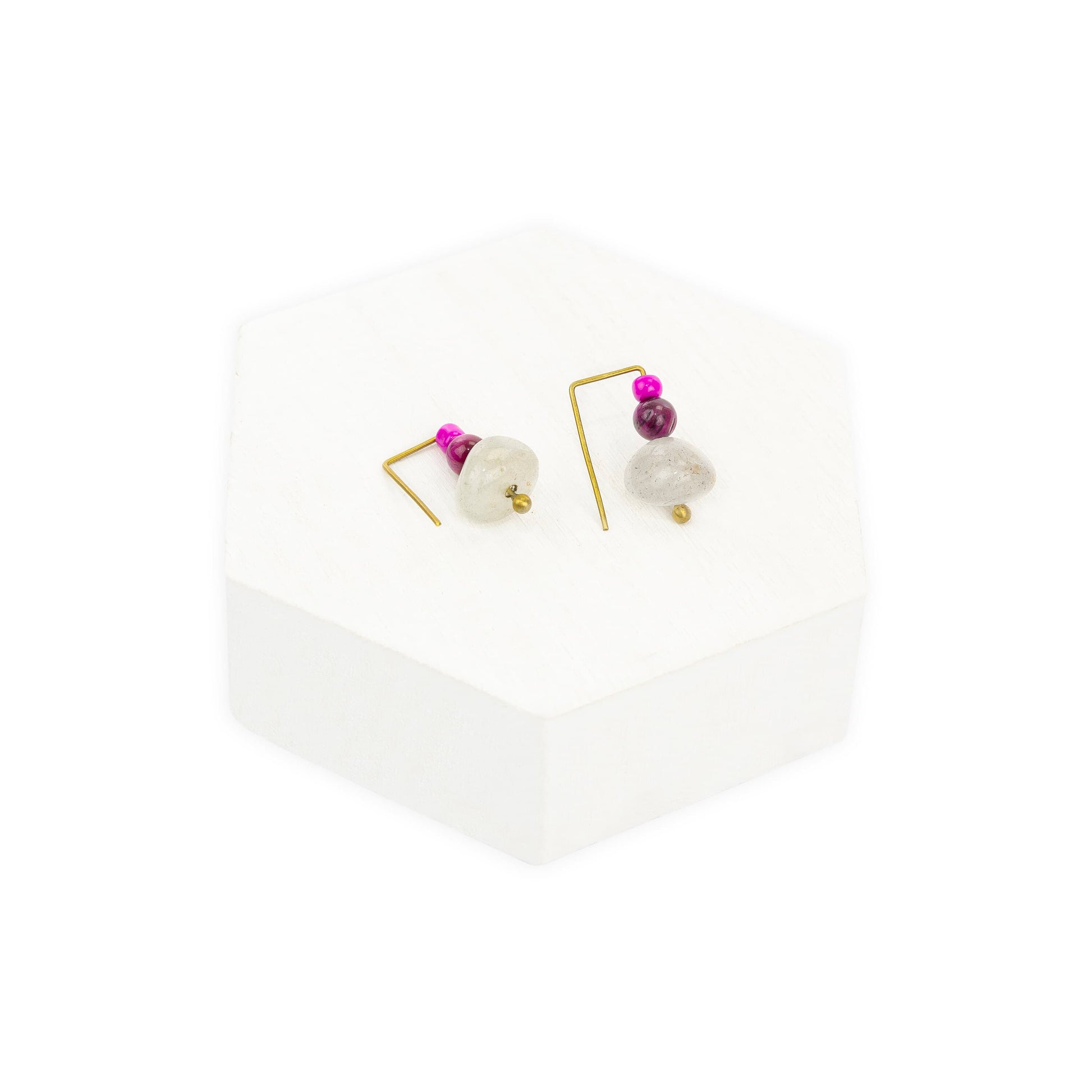 The Sak Soleil Drop Earrings - |Peony|