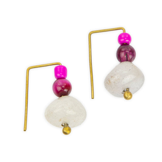 The Sak Soleil Drop Earrings - |Peony|