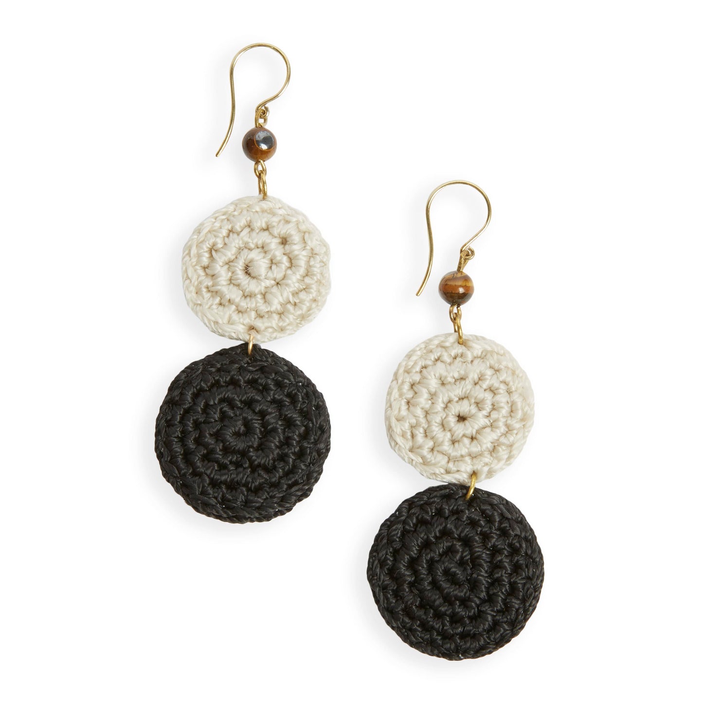 The Sak Jasper Double Disc Earrings - |Black and Natural|