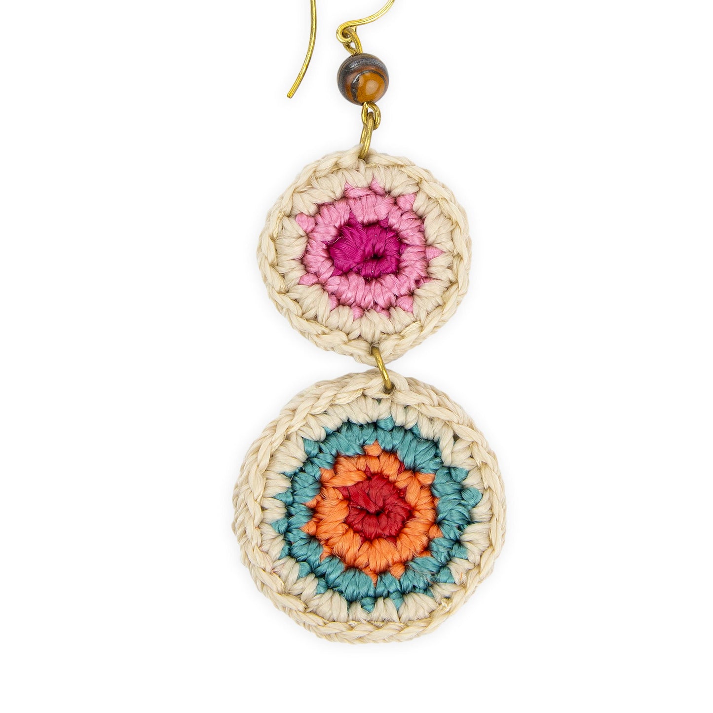 The Sak Jasper Double Disc Earrings - |Beach Stripe|