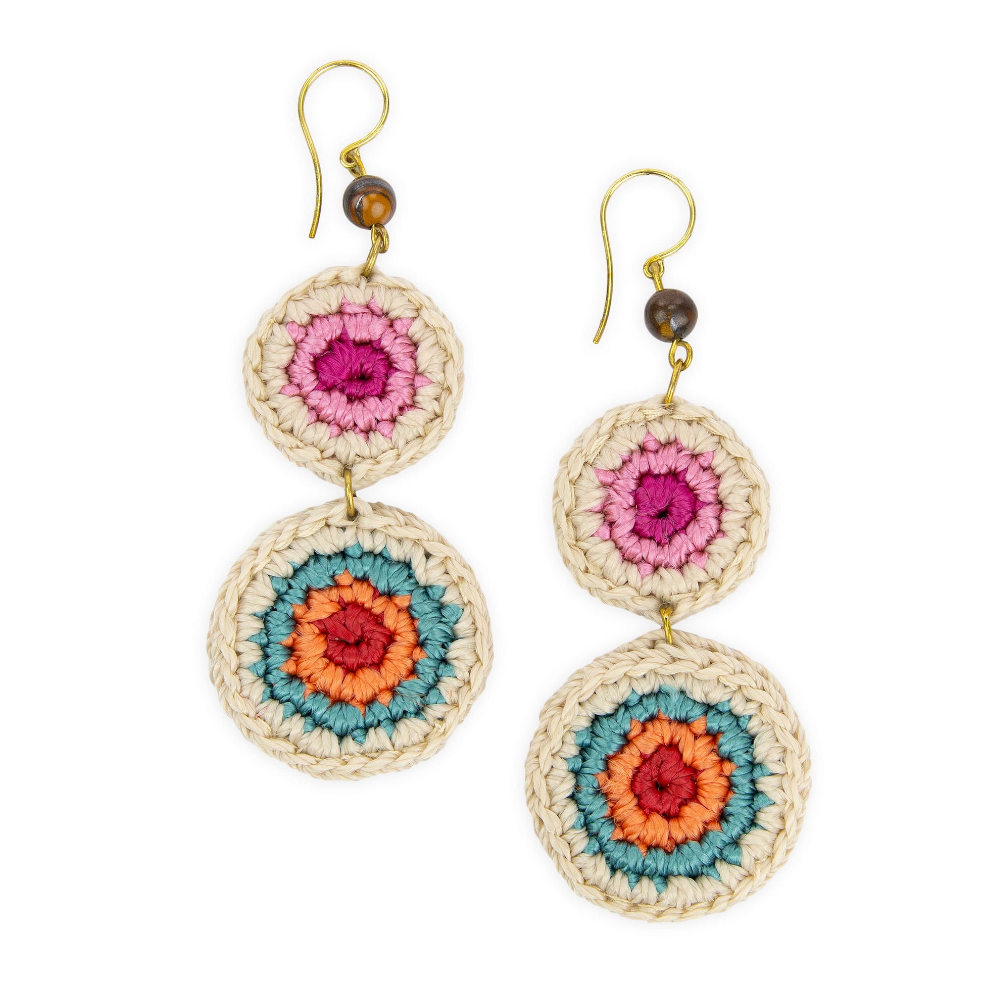 The Sak Jasper Double Disc Earrings - |Beach Stripe|