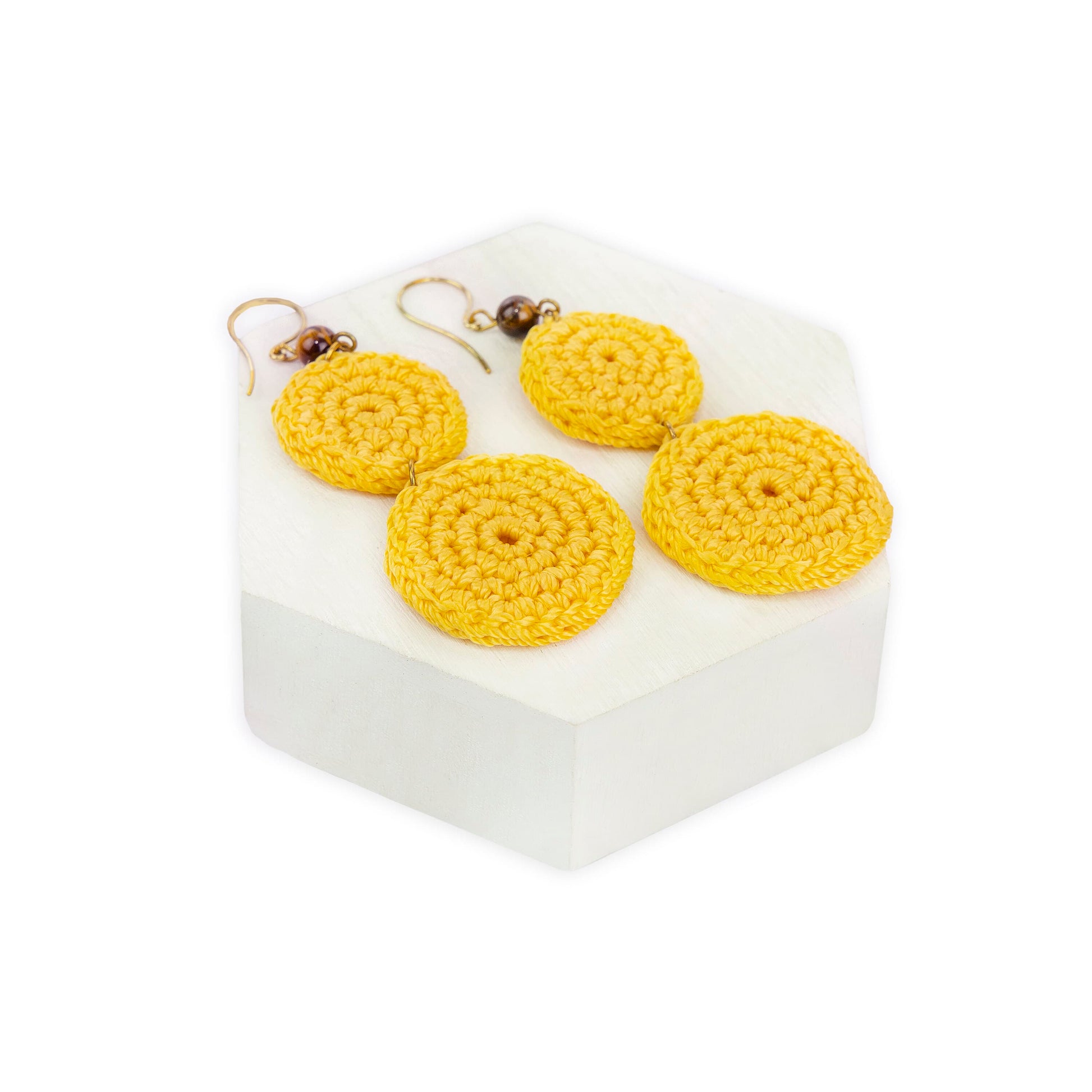 The Sak Jasper Double Disc Earrings - |Lemon Drop|