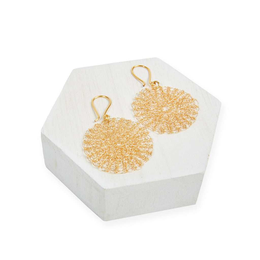 The Sak Parker Disc Earrings - Copper - Gold