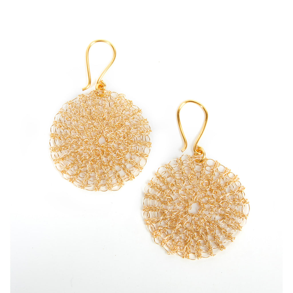 The Sak Parker Disc Earrings - Copper - Gold