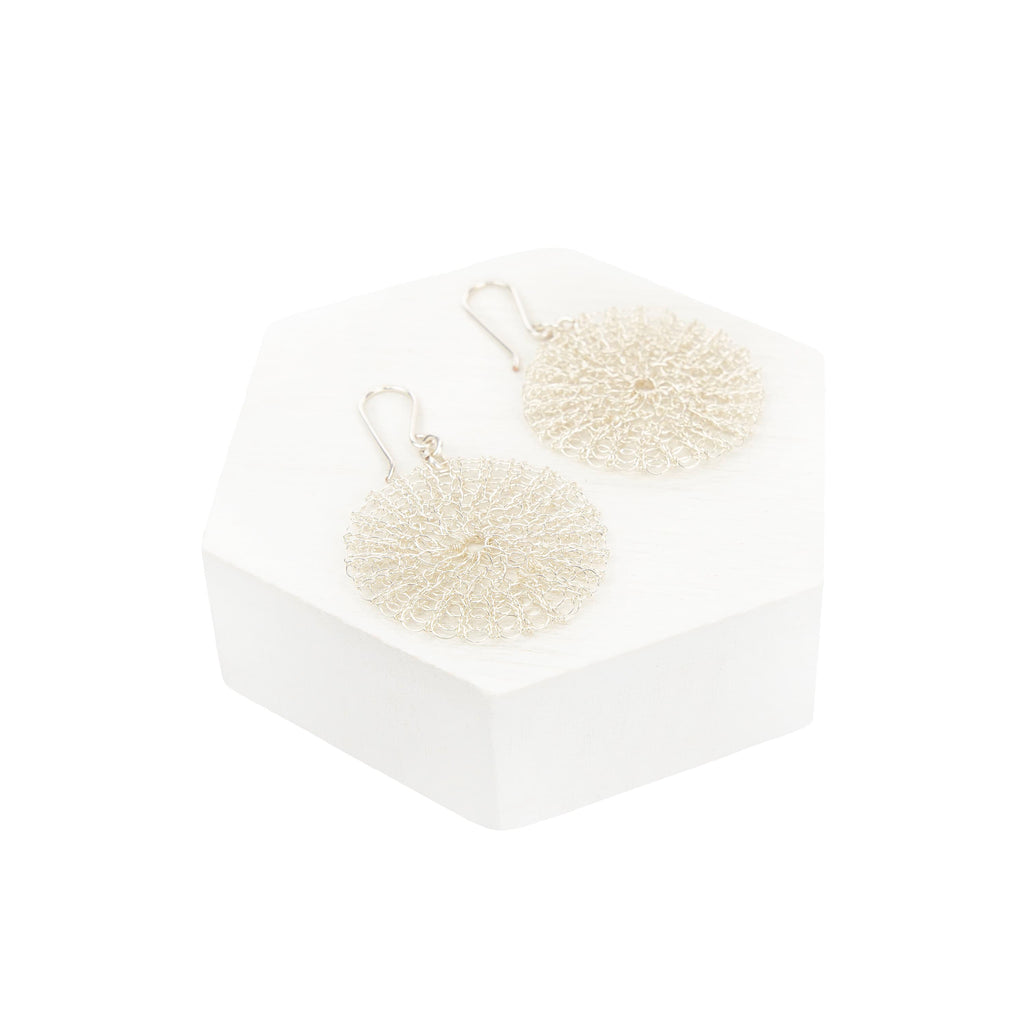 The Sak Parker Disc Earrings - Copper - Silver