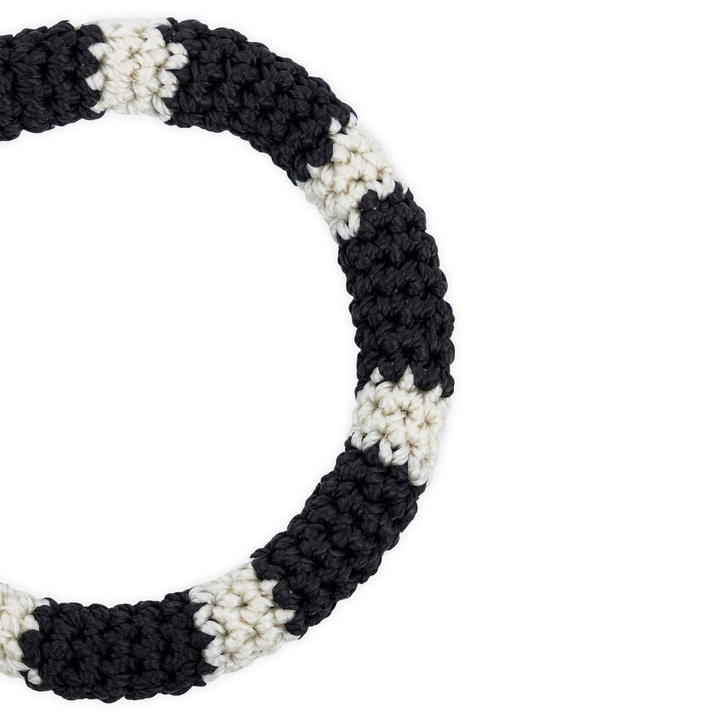 The Sak Finch Bangle - Hand Crochet - Black and Natural