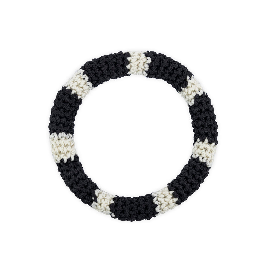The Sak Finch Bangle - Hand Crochet - Black and Natural