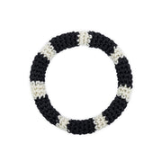 Finch Bangle - Hand Crochet - Black and Natural