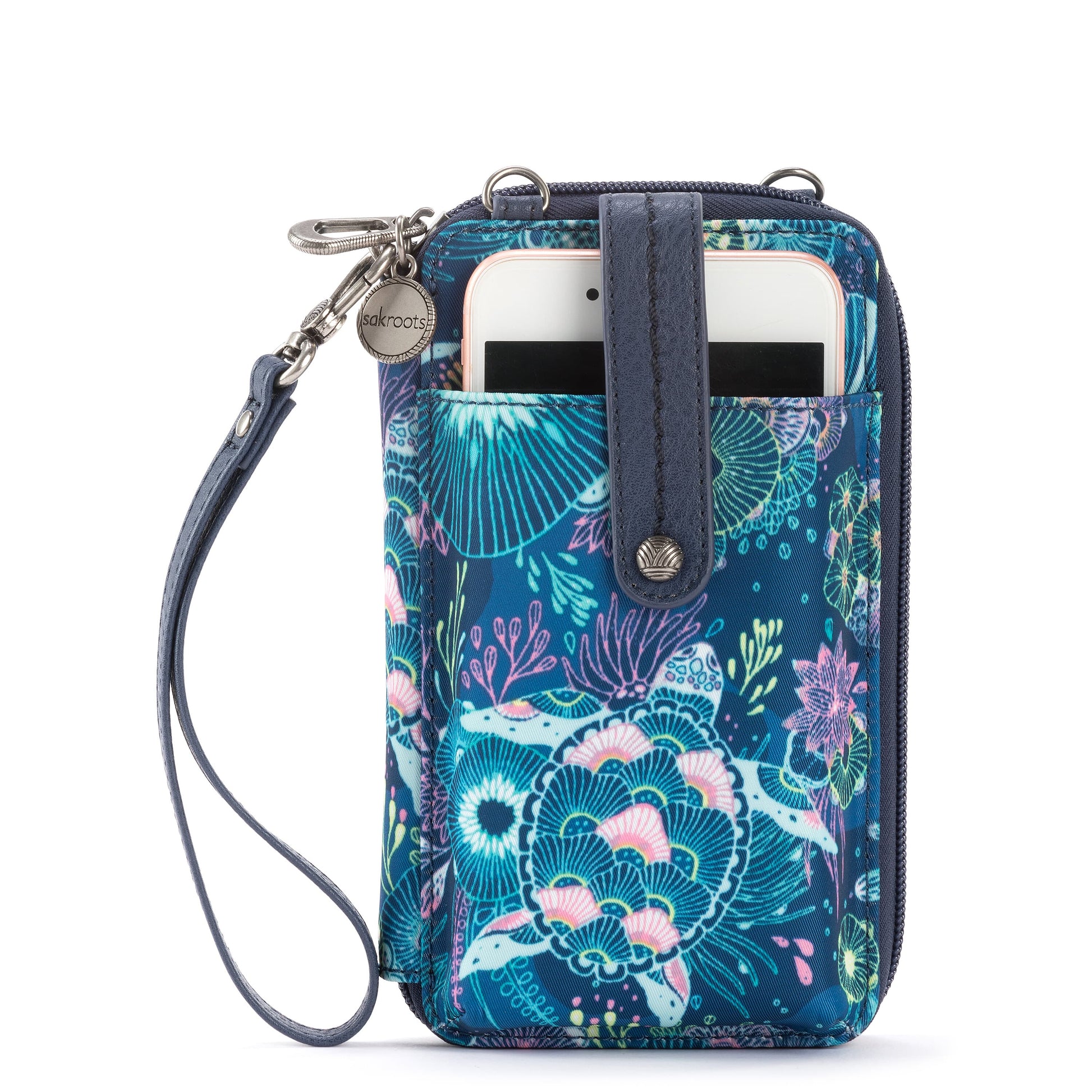 Sakroots Salinas Smartphone Crossbody EcoTwill - |Royal Blue Seascape|