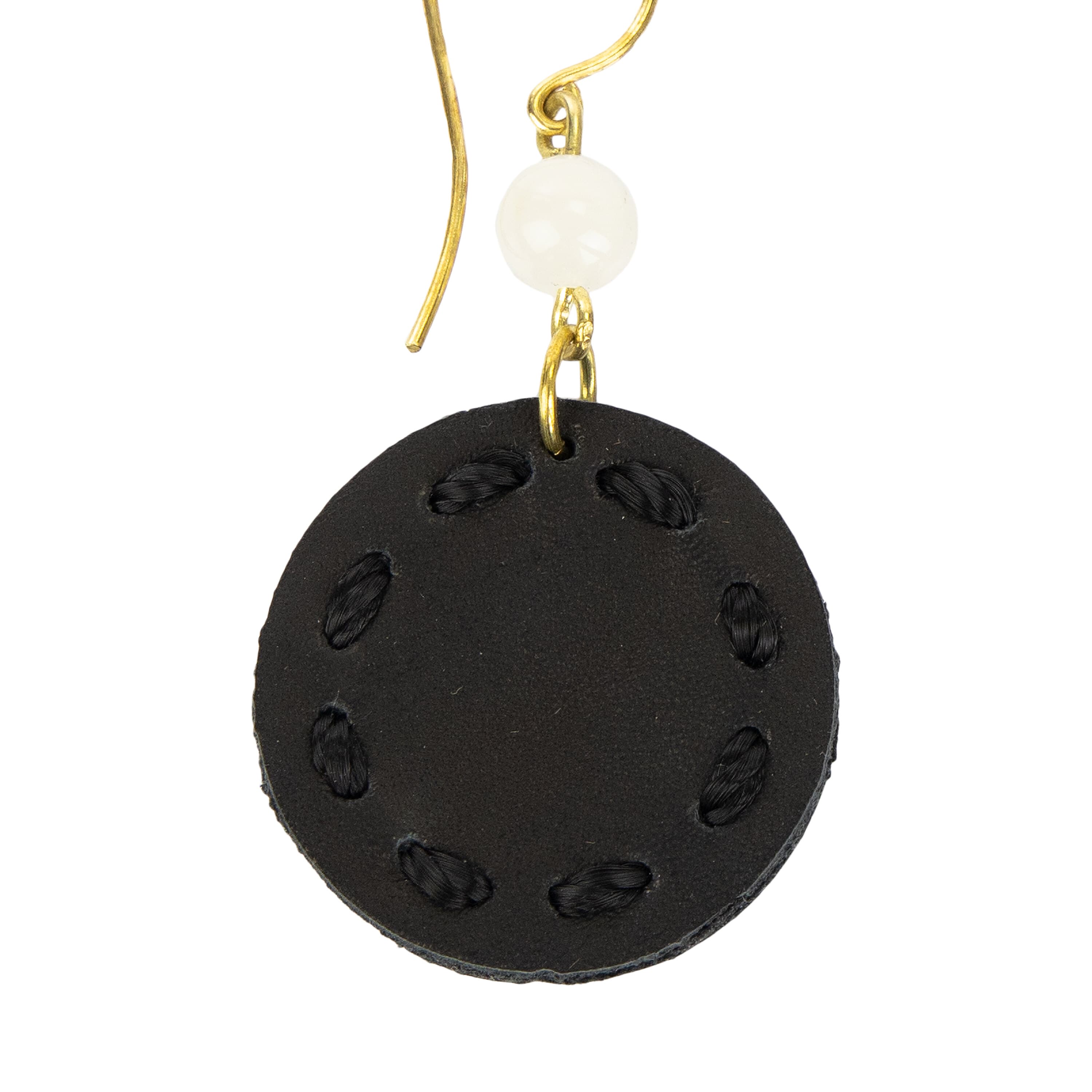 The Sak Jasper Disc Earrings - Stone - Black
