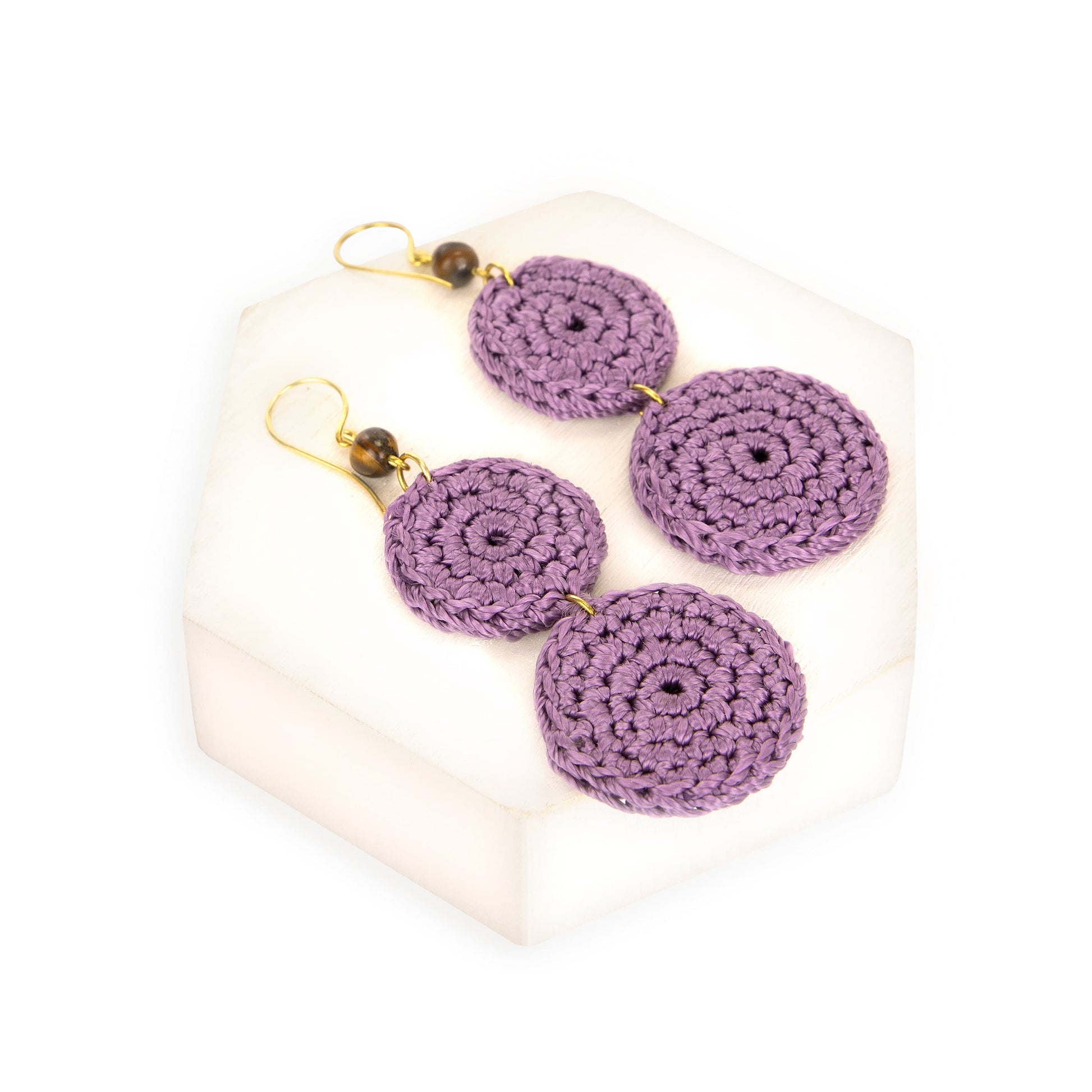 The Sak Jasper Double Disc Earrings - |Heather|