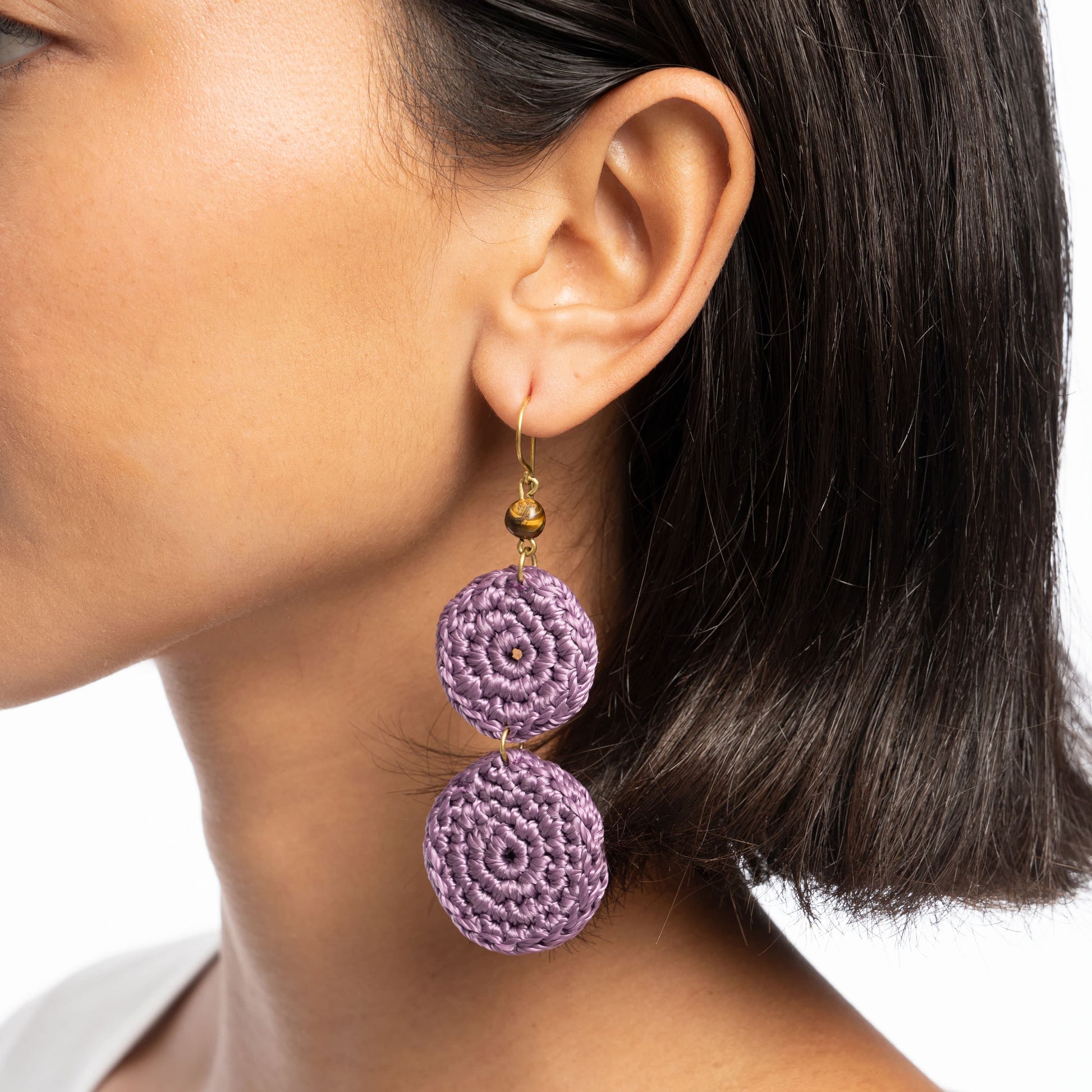 The Sak Jasper Double Disc Earrings - |Heather|