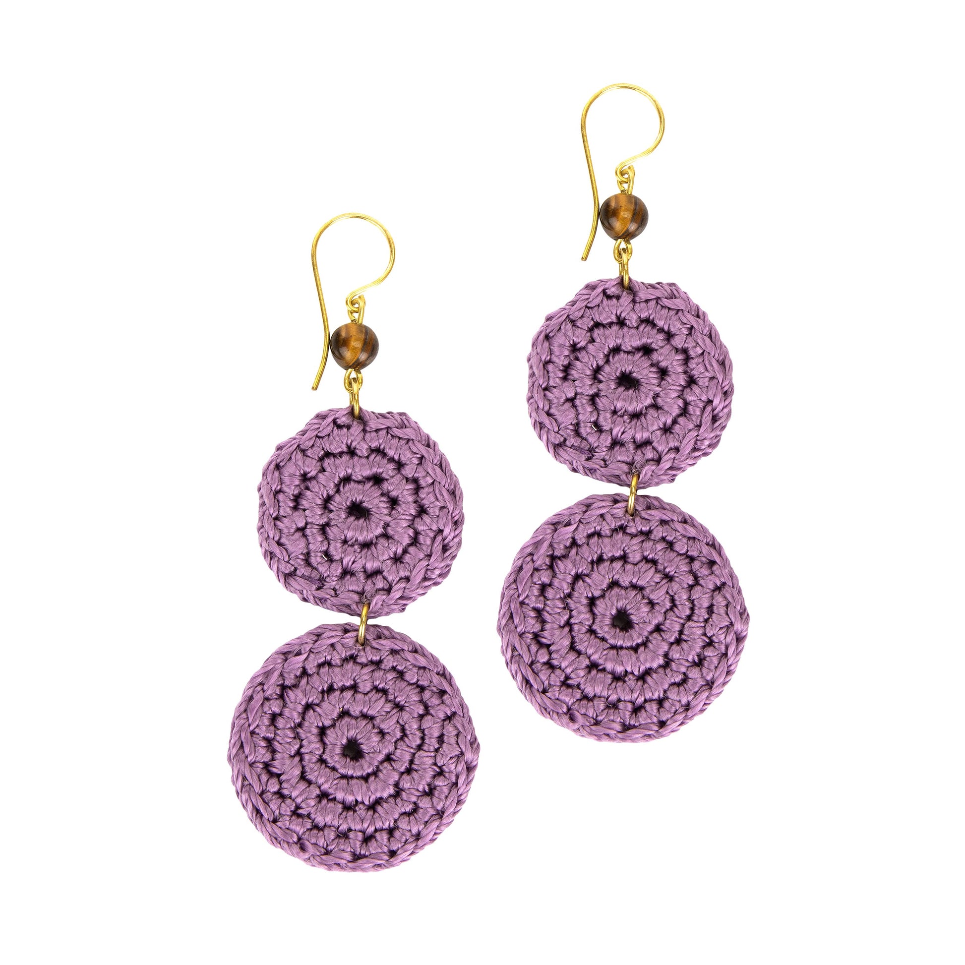 The Sak Jasper Double Disc Earrings - |Heather|