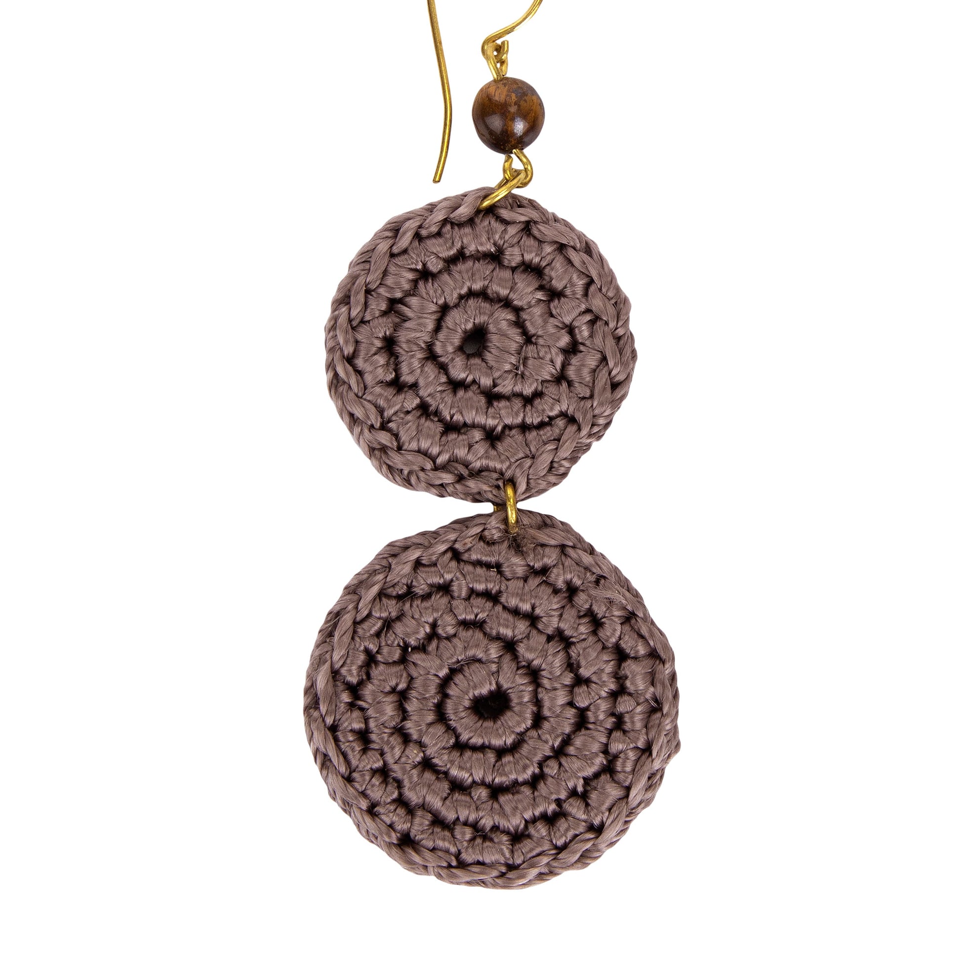 The Sak Jasper Double Disc Earrings - |Mushroom|