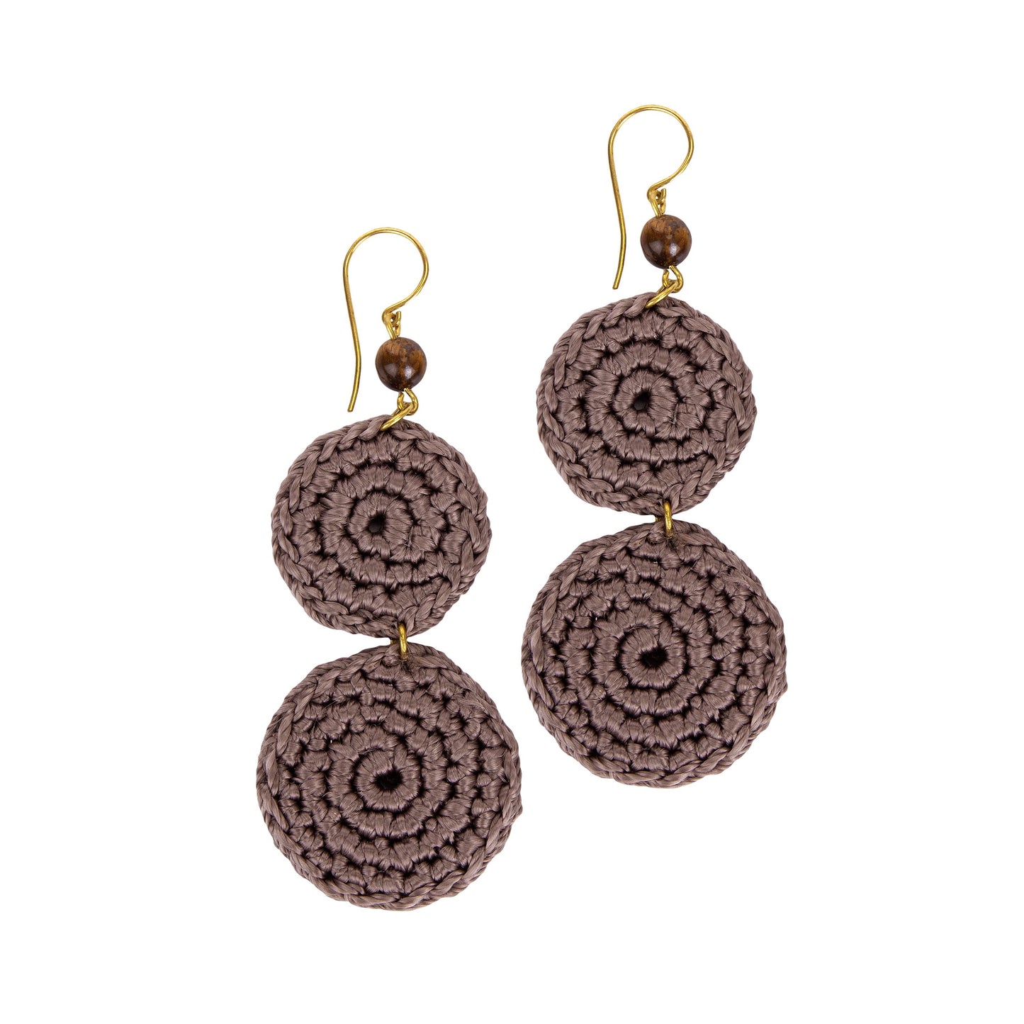 The Sak Jasper Double Disc Earrings - |Mushroom|