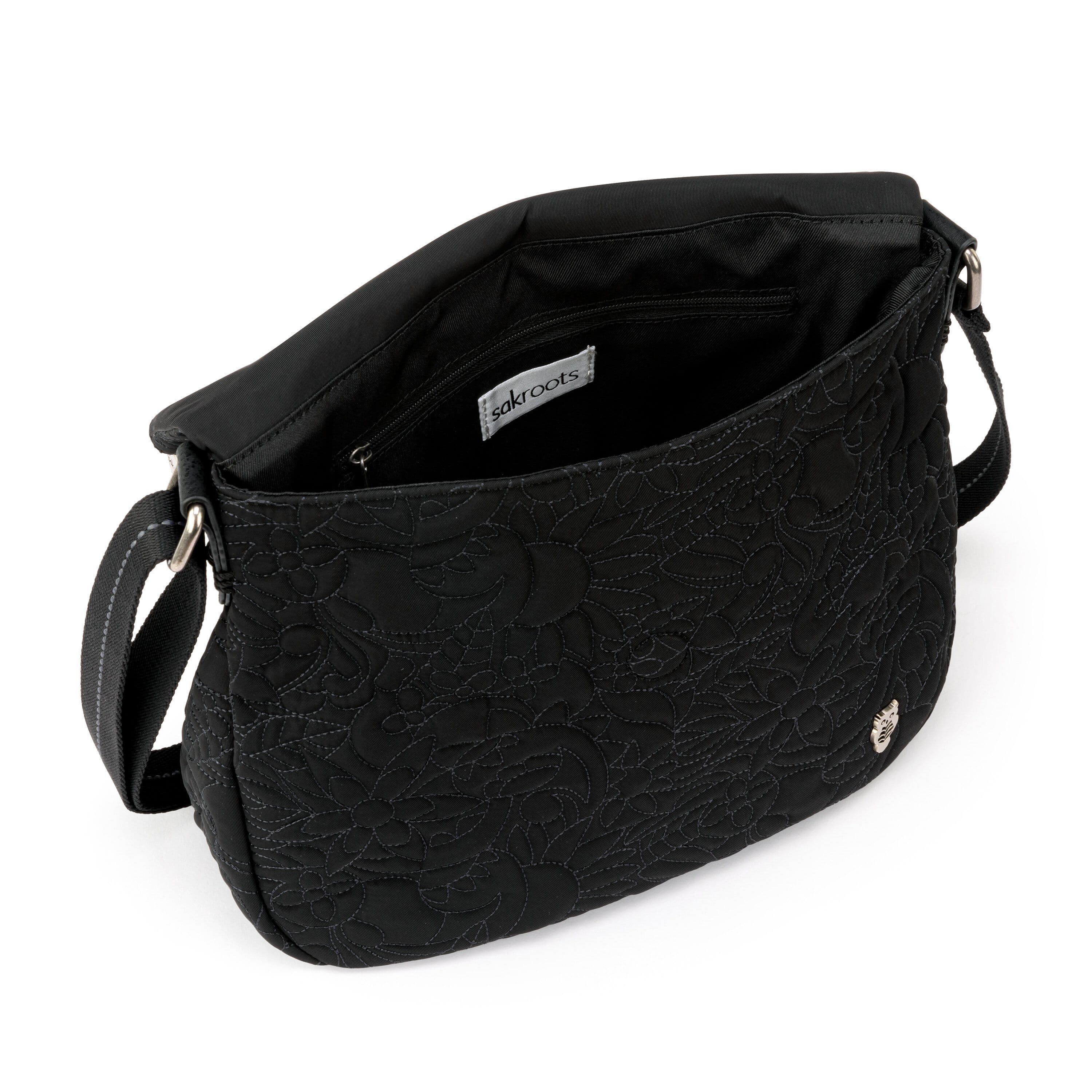 Sakroots Foldover Crossbody - EcoTwill - Black Spirit Desert Quilted