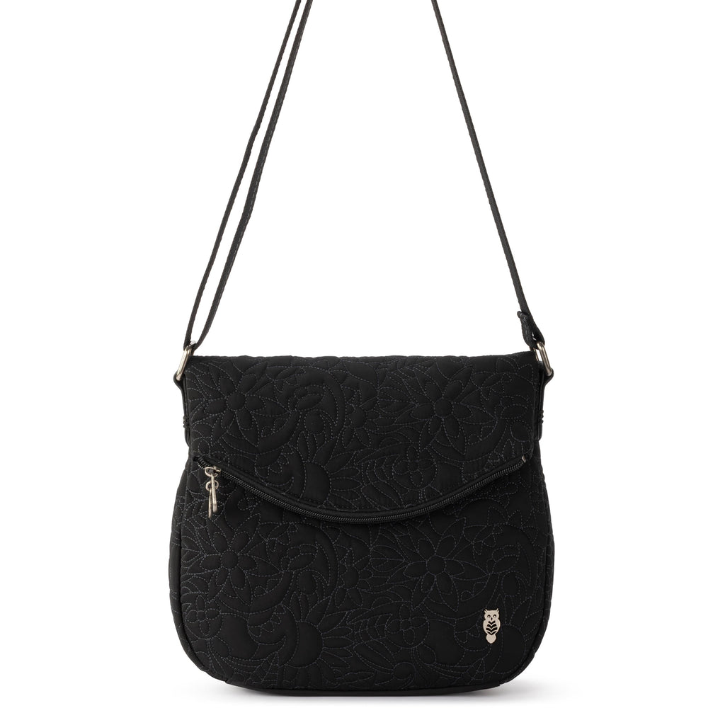 Sakroots Foldover Crossbody - EcoTwill - Black Spirit Desert Quilted