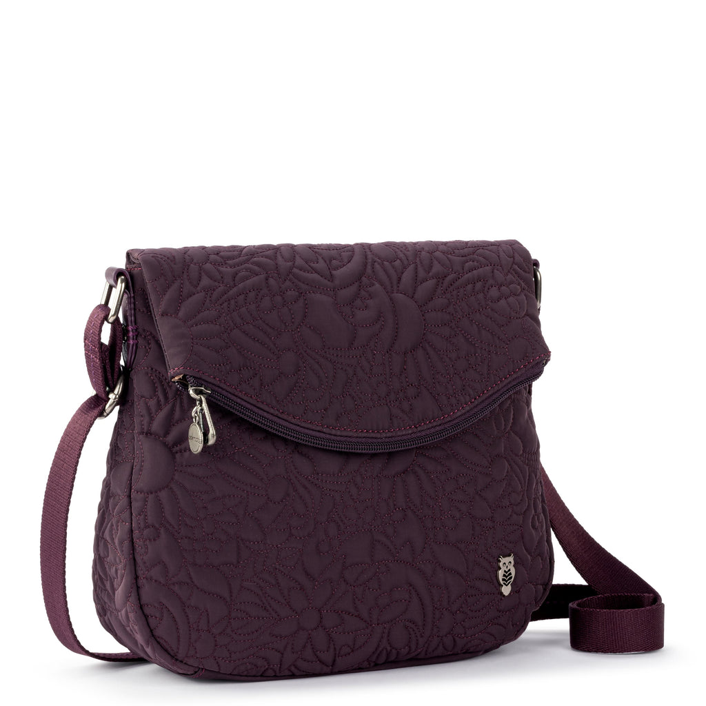 Sakroots Foldover Crossbody - EcoTwill - Aubergine Spirit Desert Quilted
