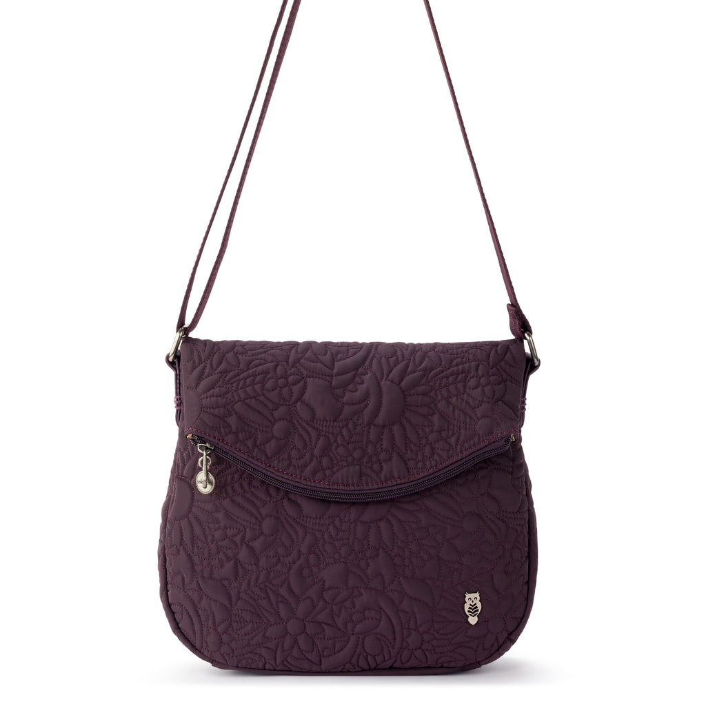 Sakroots Foldover Crossbody - EcoTwill - Aubergine Spirit Desert Quilted