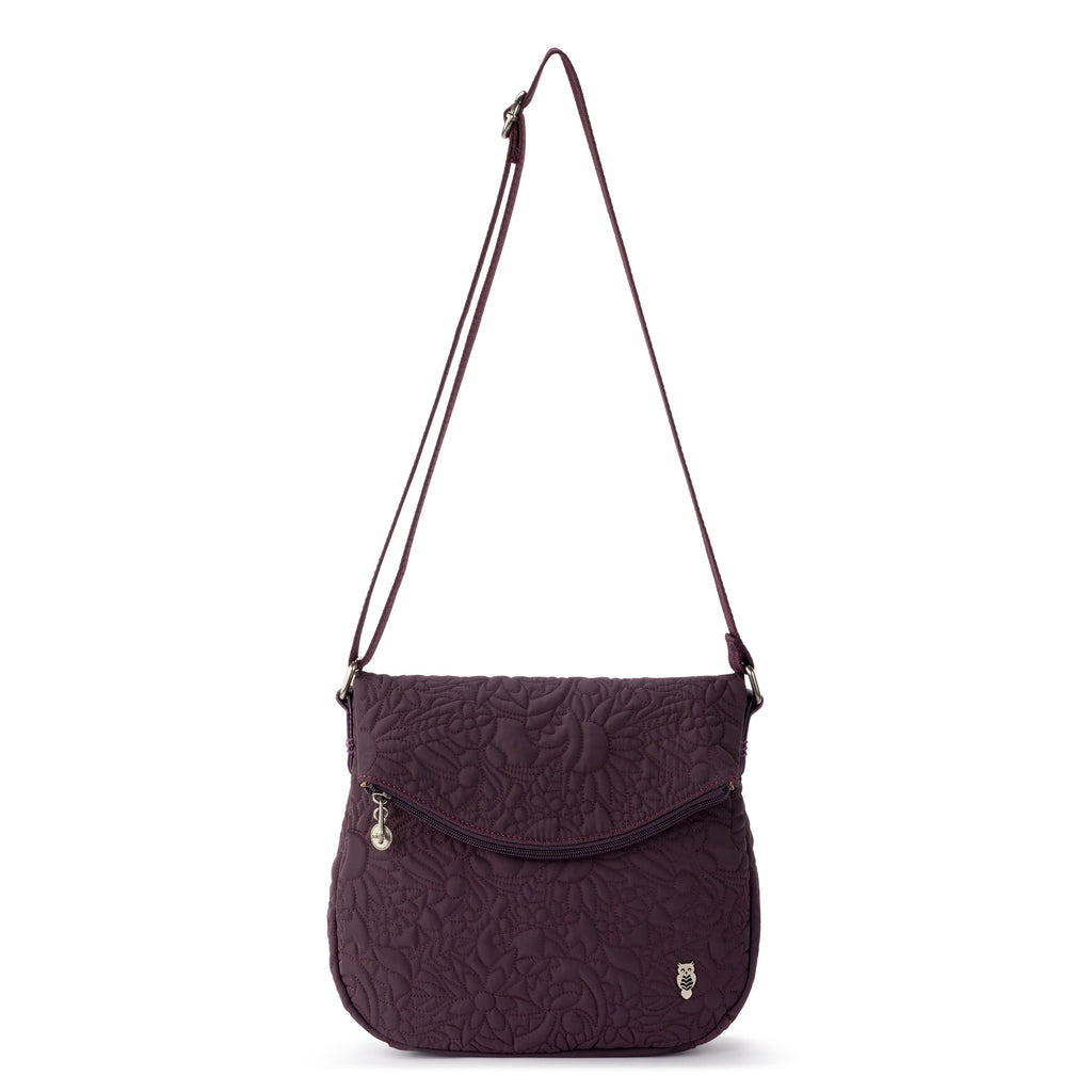 Sakroots Foldover Crossbody - EcoTwill - Aubergine Spirit Desert Quilted