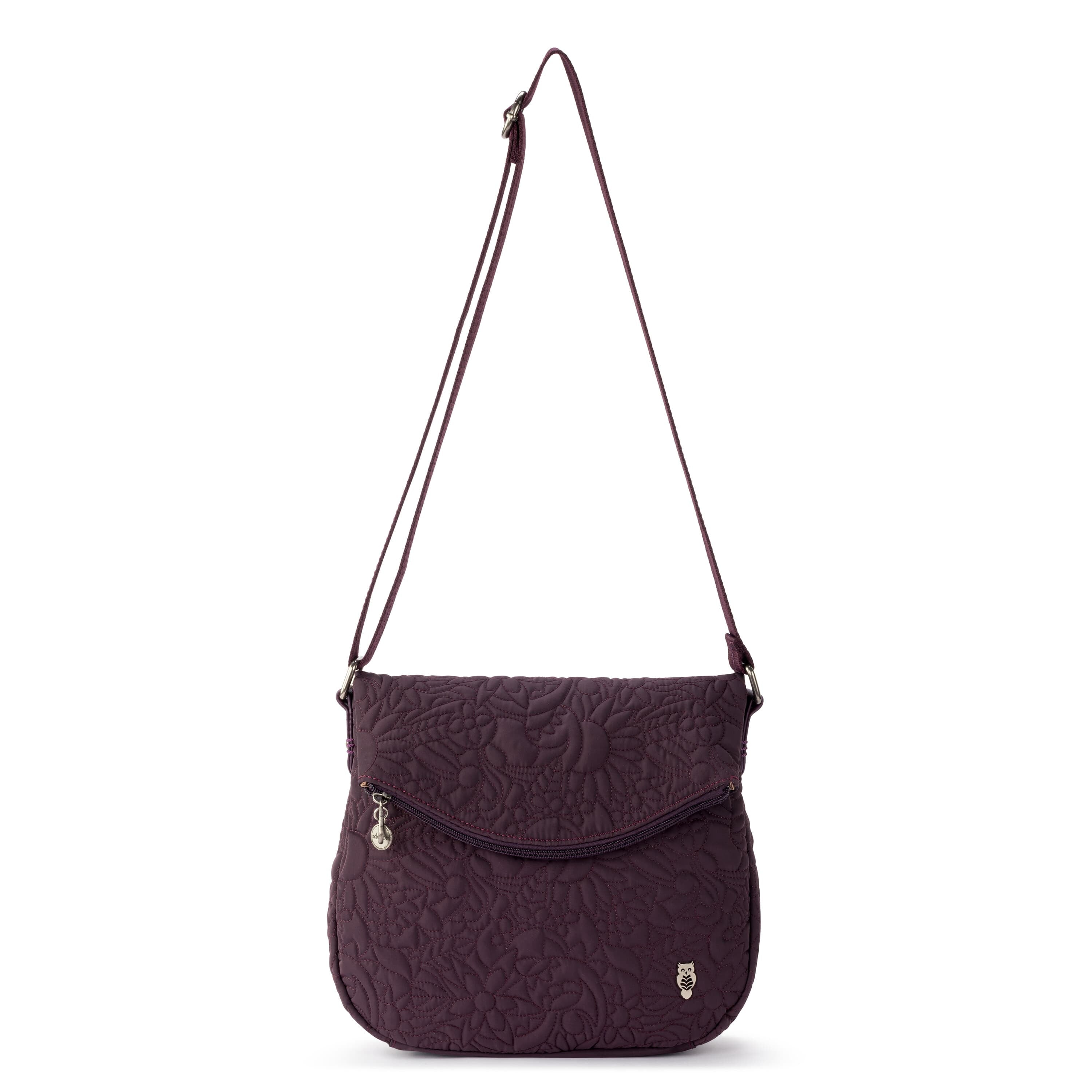 Sakroots Foldover Crossbody - EcoTwill - Aubergine Spirit Desert Quilted