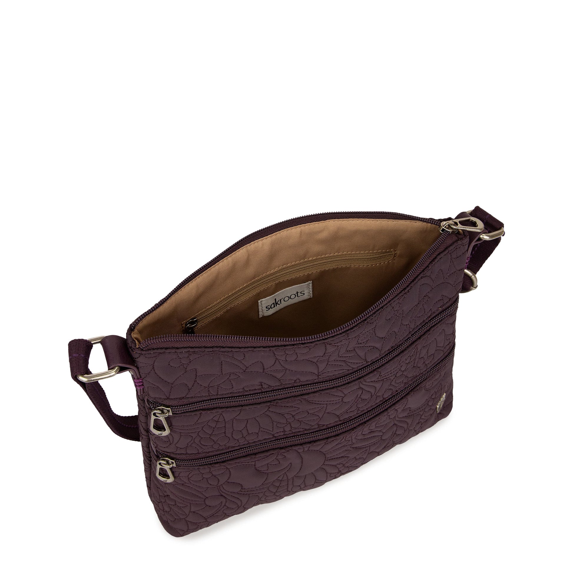 Sakroots Basic Crossbody EcoTwill - |Aubergine Spirit Desert Quilted|