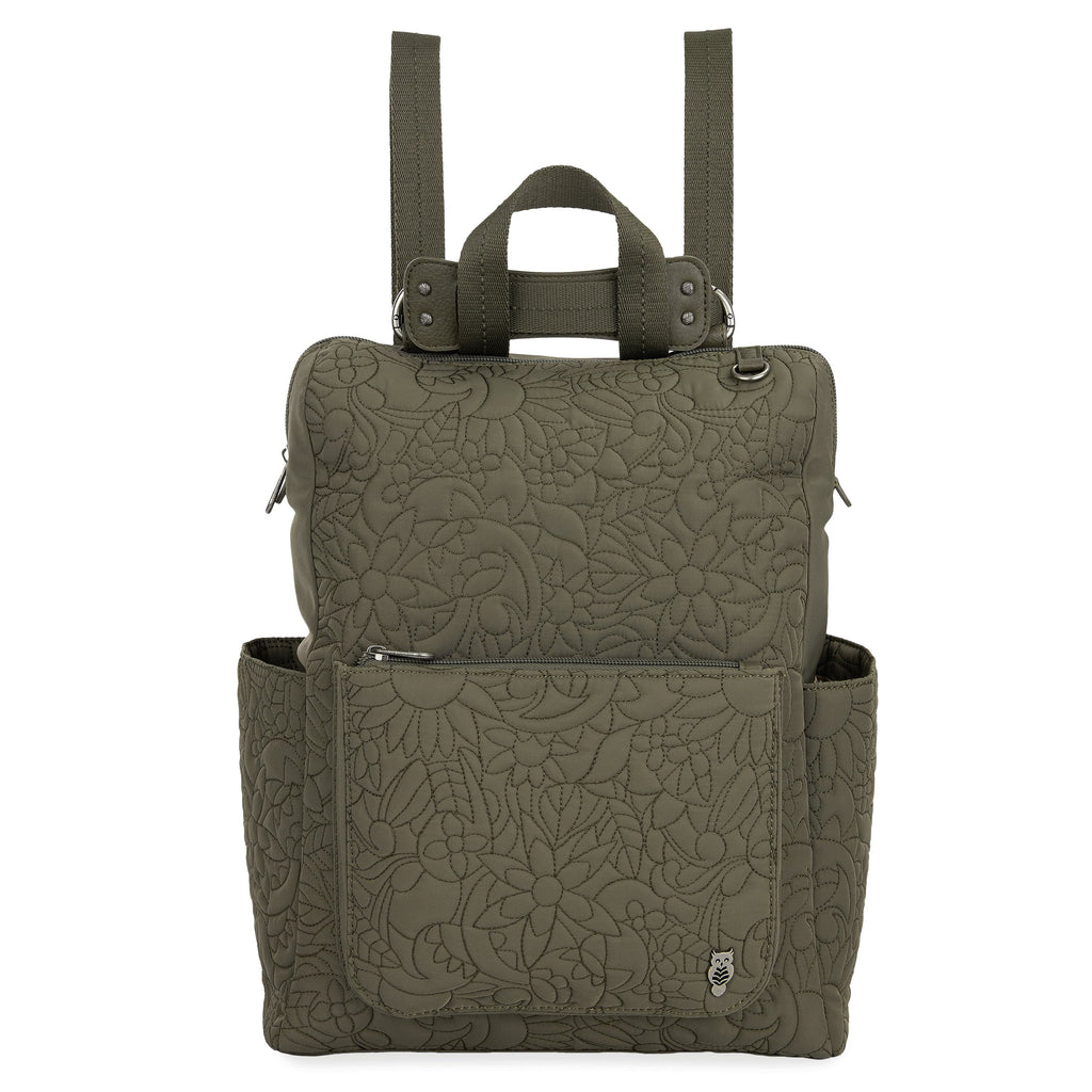 Sakroots Loyola Backpack - EcoTwill - Olive Spirit Desert Quilted
