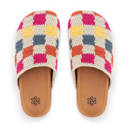 Bolinas Clog - Hand Crochet - Multi Check