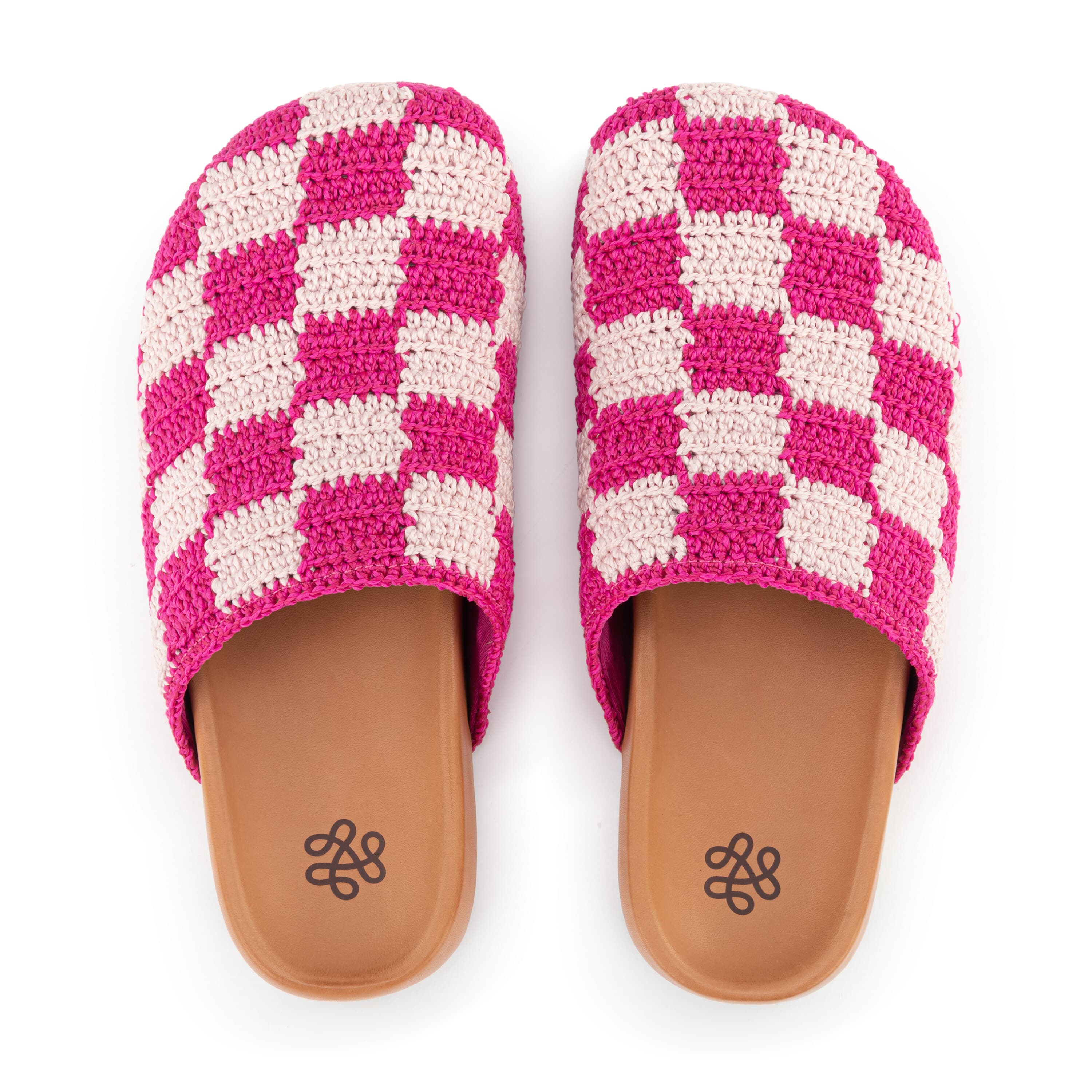 The Sak Bolinas Clog - Hand Crochet - Pink Check