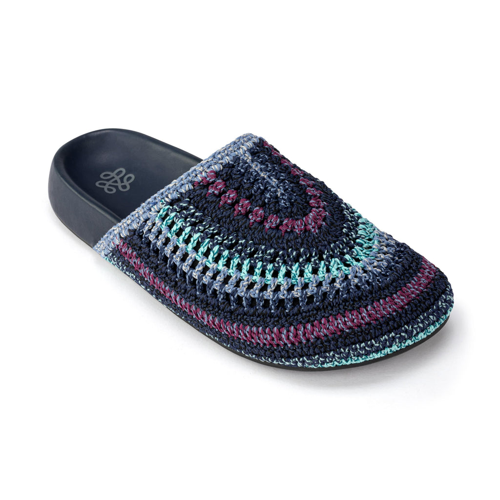 The Sak Bolinas Clog - Hand Crochet - Lapis Stripe