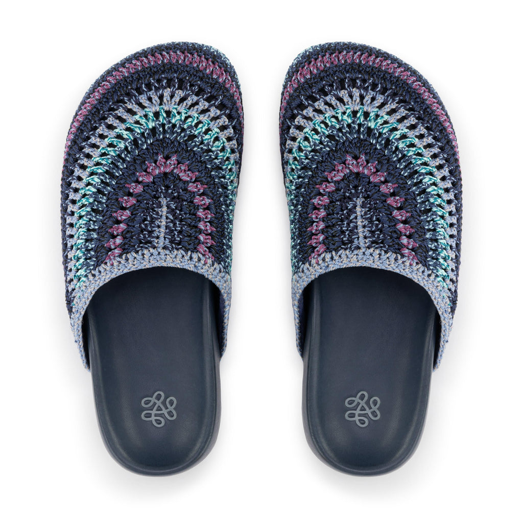 The Sak Bolinas Clog - Hand Crochet - Lapis Stripe