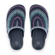 Bolinas Clog - Hand Crochet - Lapis Stripe