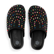 Bolinas Clog - Hand Crochet - Black Multi Beads