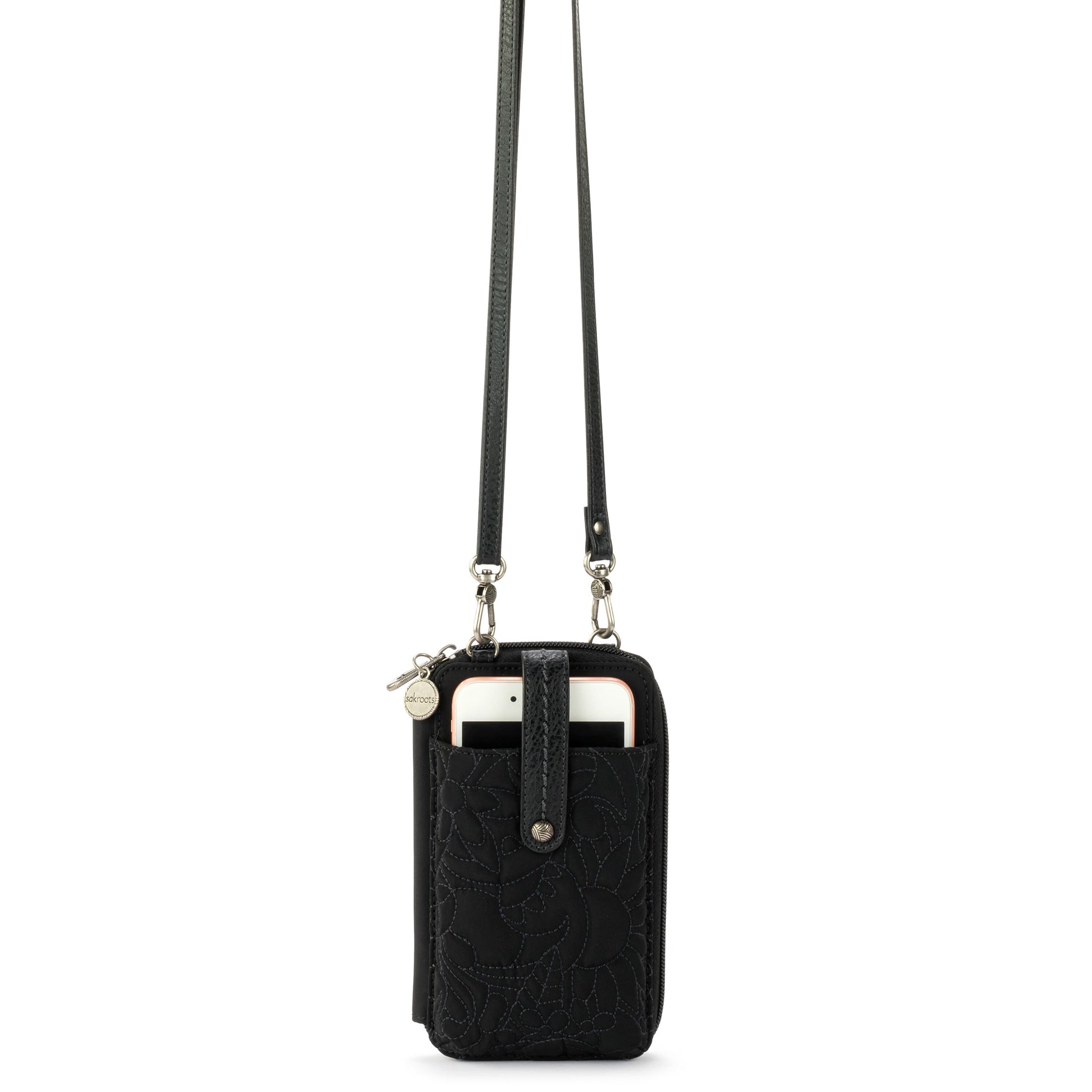 Sakroots Salinas Smartphone Crossbody EcoTwill - |Black Spirit Desert Quilted|