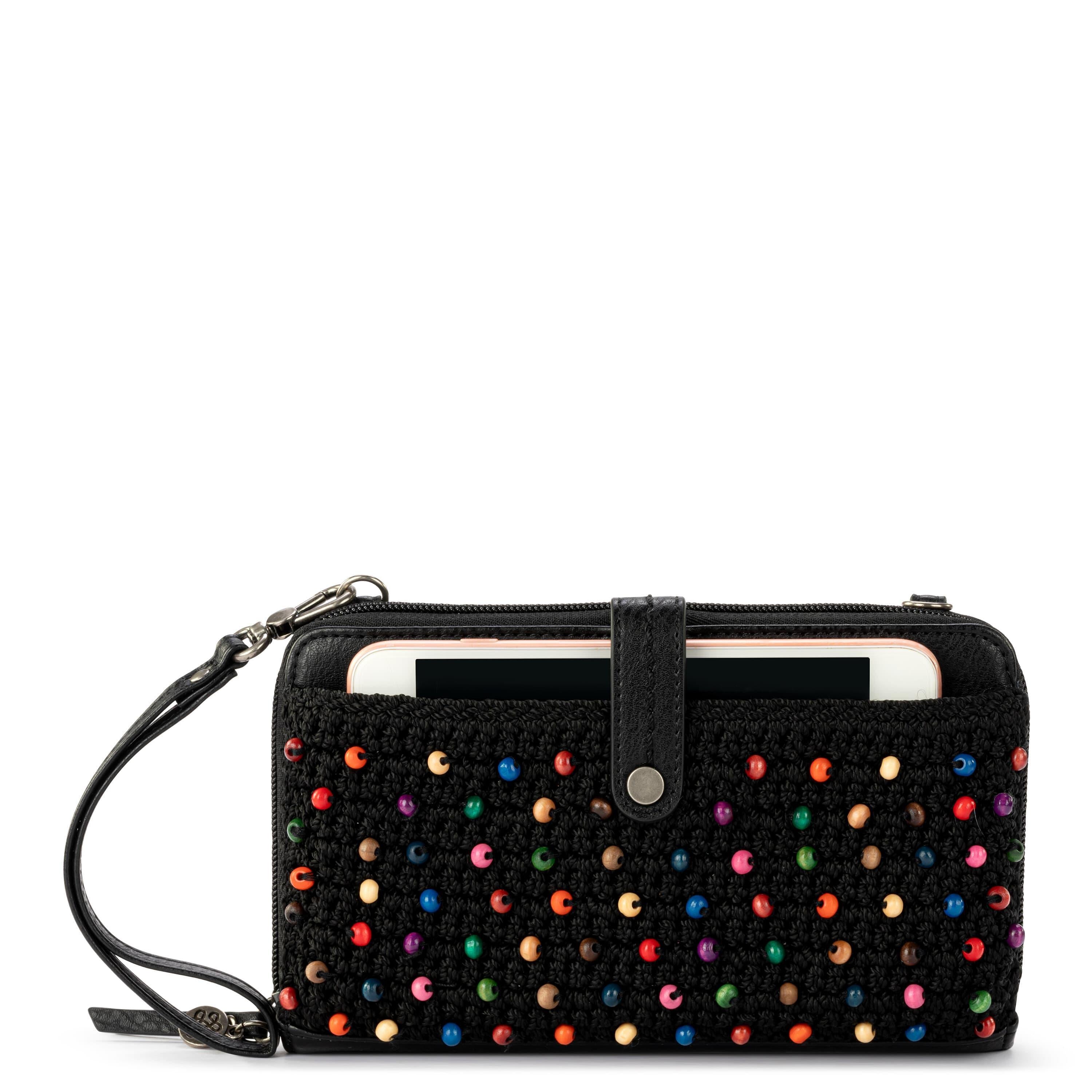 The Sak Iris Smartphone Wallet - Hand Crochet - Black Multi Beads