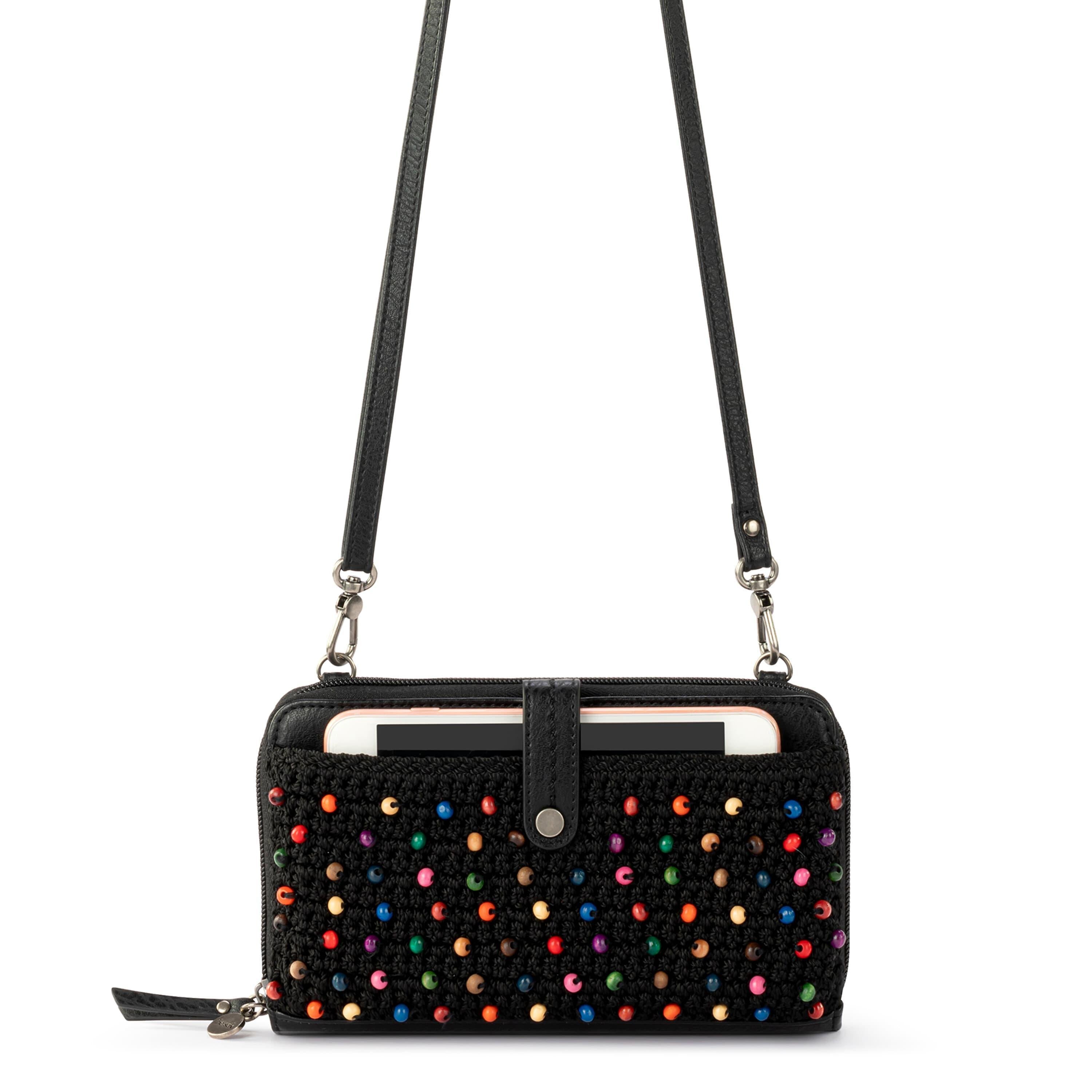 The Sak Iris Smartphone Wallet - Hand Crochet - Black Multi Beads