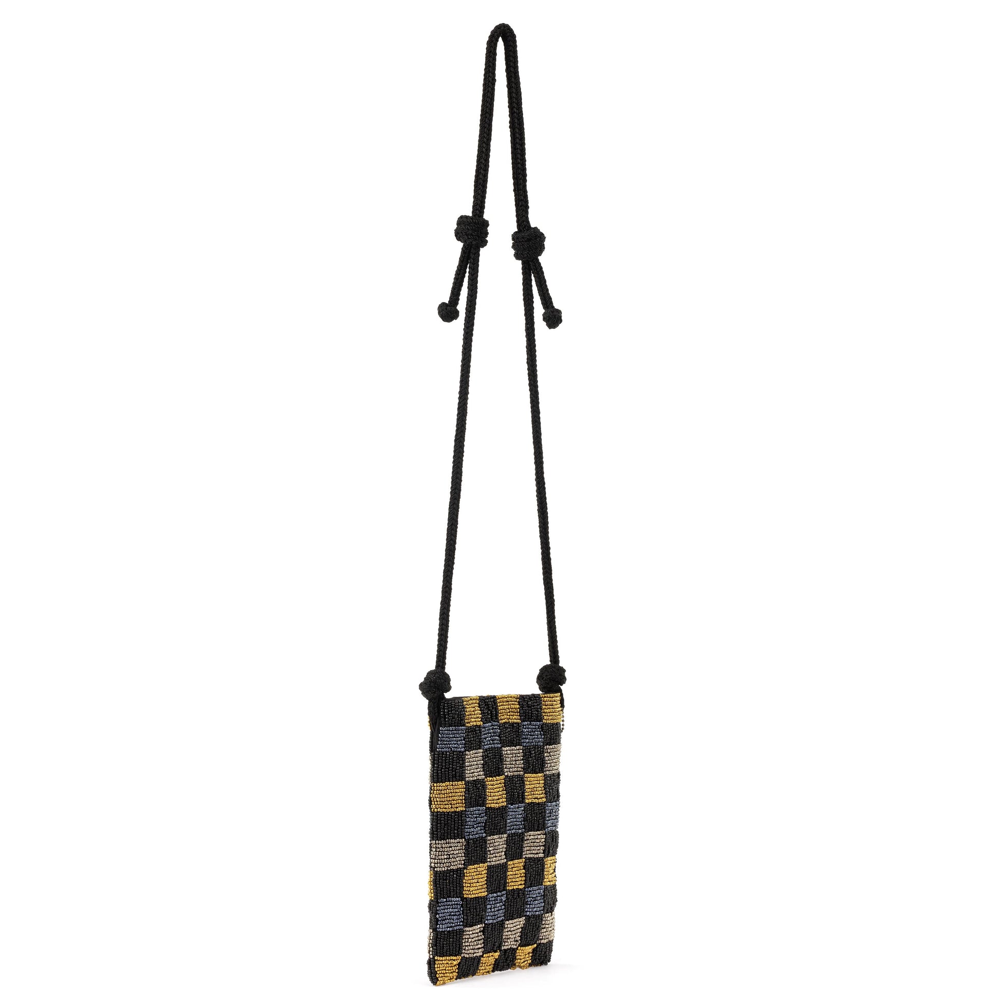 The Sak Josie Mini Crossbody Crochet - Dark Metallic Check Bead