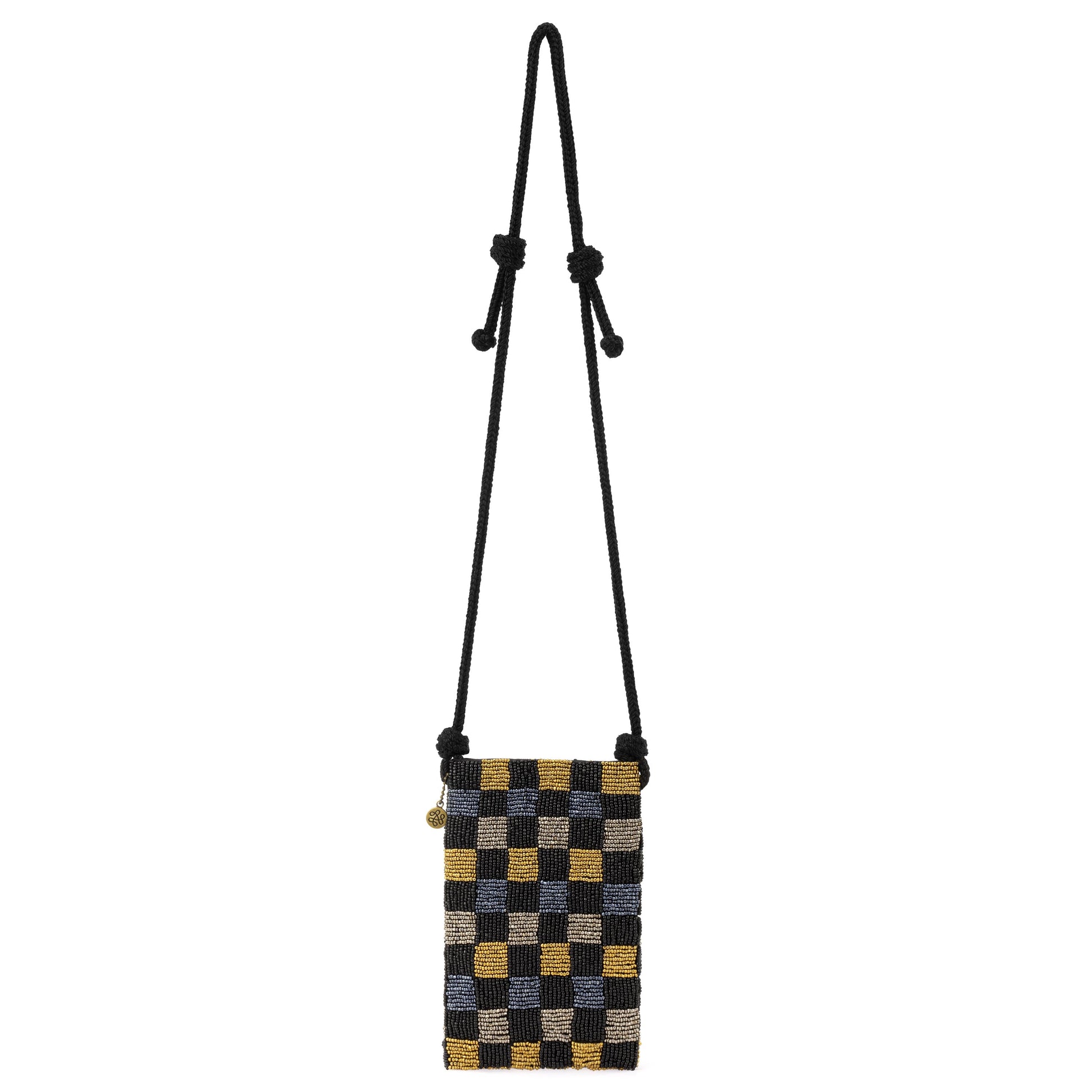 The Sak Josie Mini Crossbody Crochet - Dark Metallic Check Bead