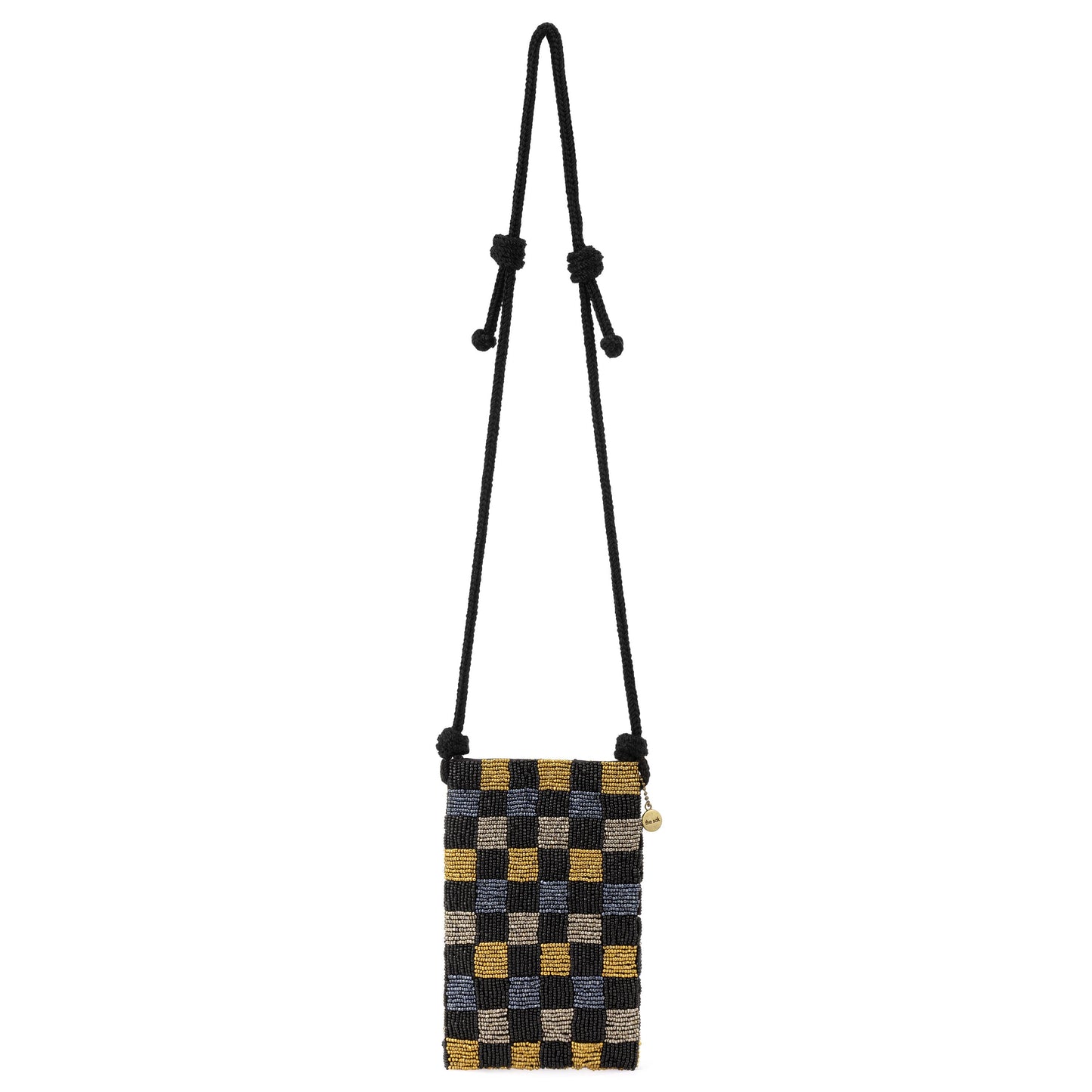 The Sak Josie Mini Crossbody Crochet - Dark Metallic Check Bead