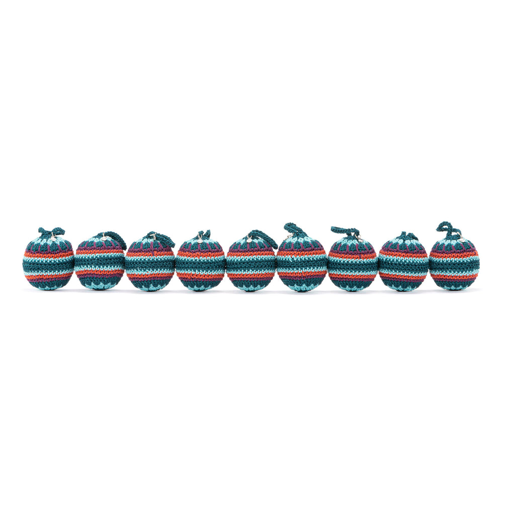 The Sak 9 Piece Ornament Set - Hand Crochet - Granny Multi