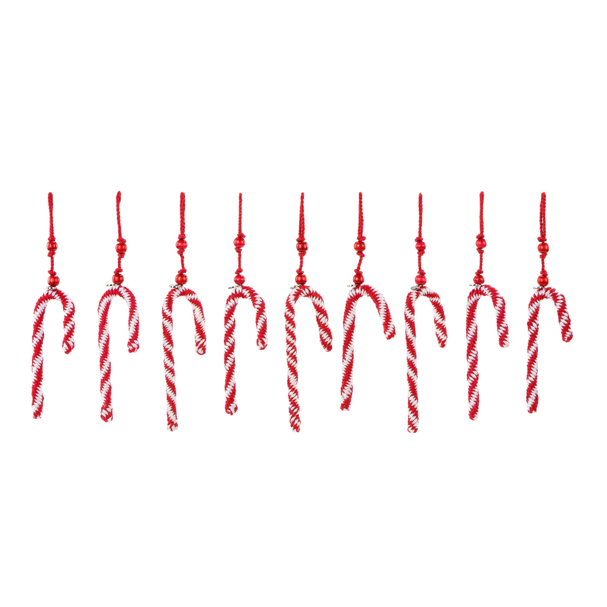The Sak 9-Piece Ornament Set Crochet - |Candy Canes|