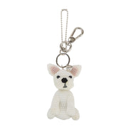 Yarnicharmz Dangle - Hand Crochet - White Frenchie