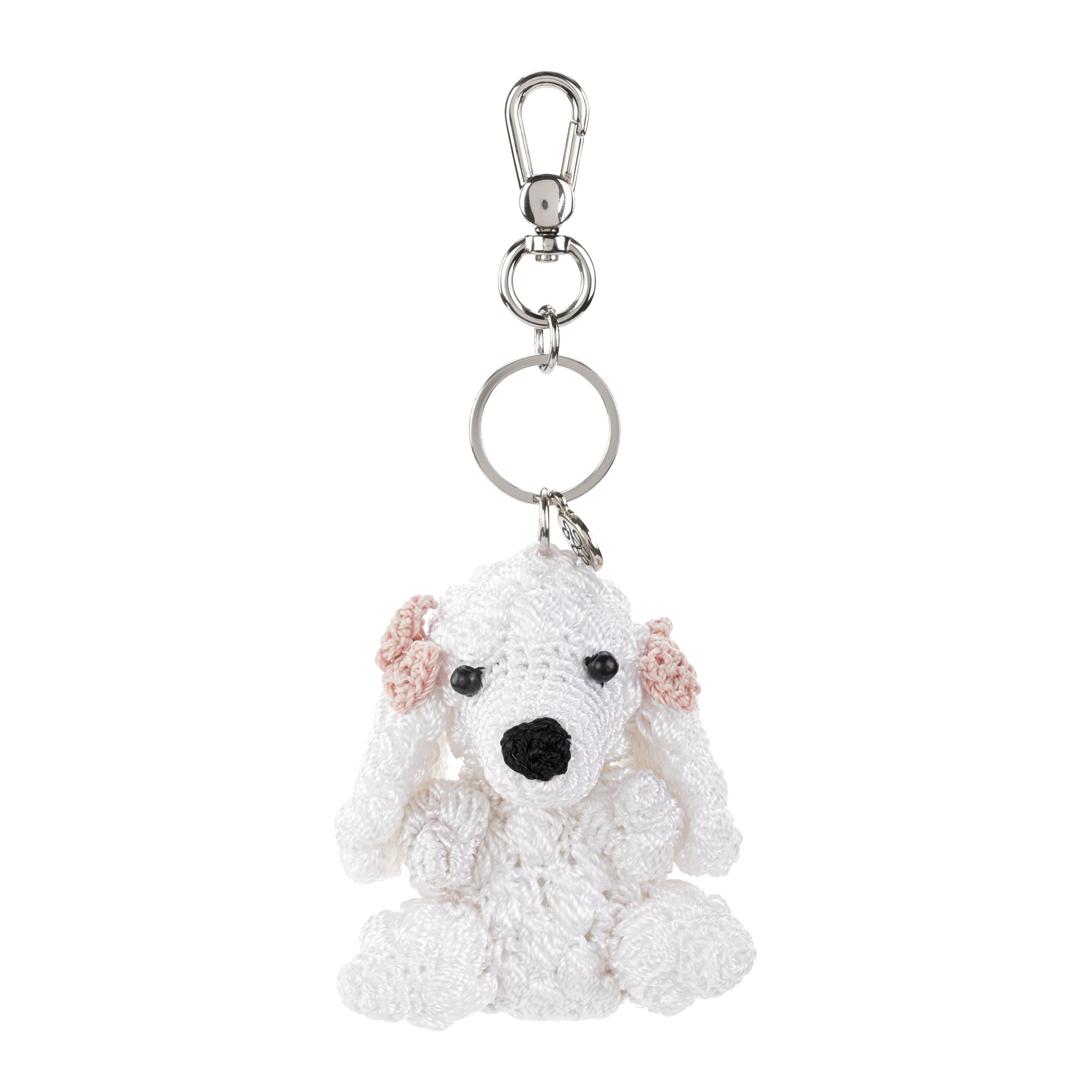 The Sak Yarnicharmz Dangle - Hand Crochet - White Poodle