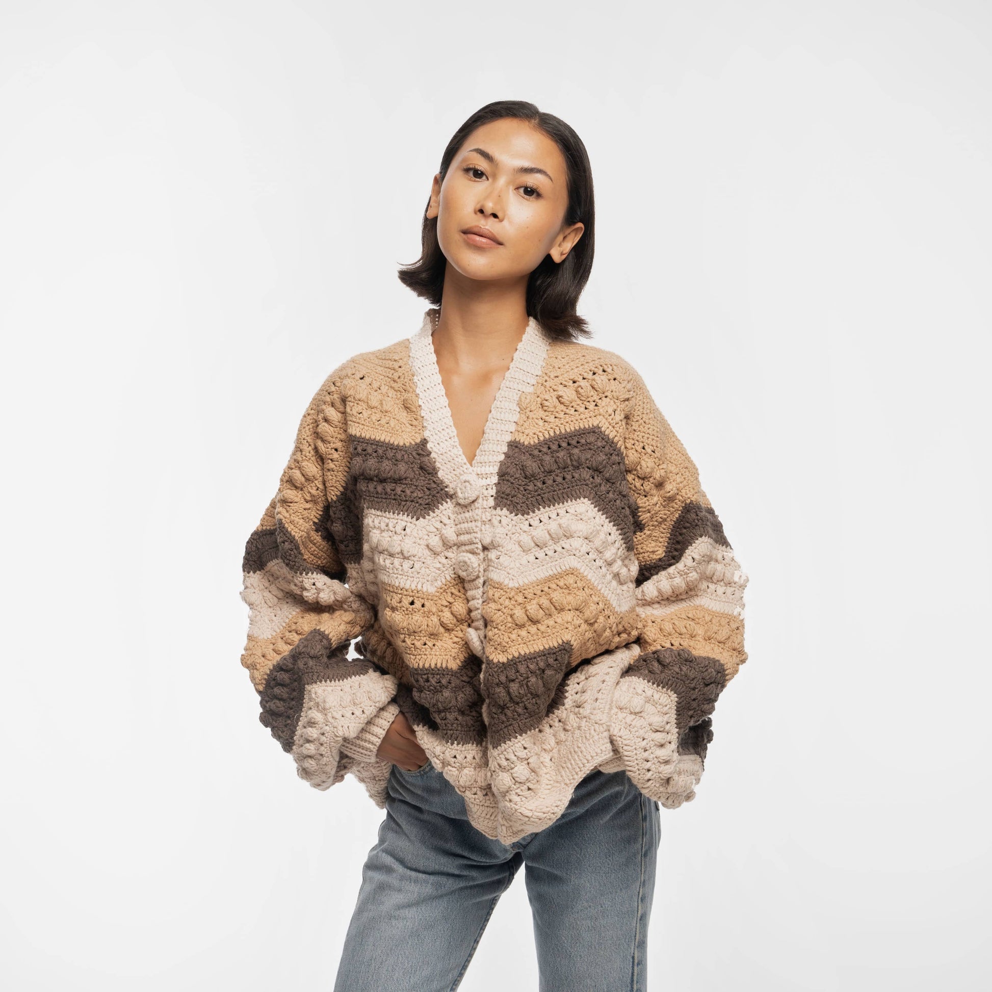 The Sak Haven Oversized Cardigan - |Neutral Multi|