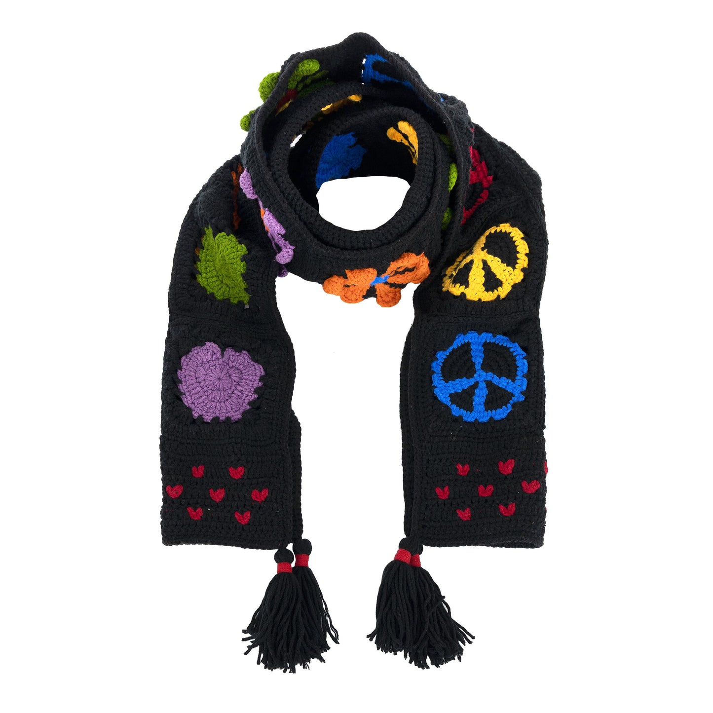 The Sak Haven Cozy Scarf - |Black Peace and Love|