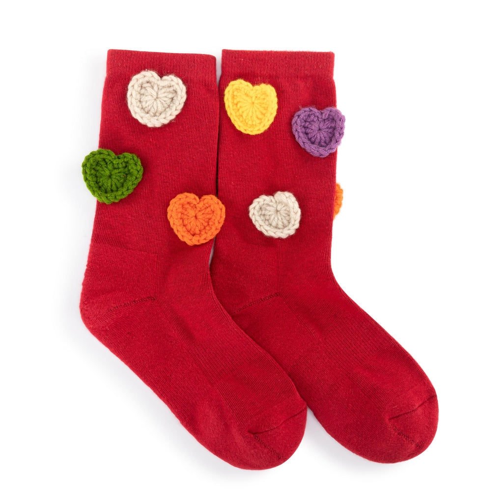 The Sak Haven Trouser Socks - Cotton - Ecru Flowers