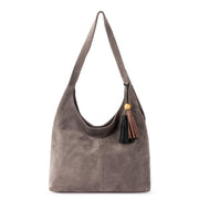 Huntley Hobo - Leather - Mushroom Suede