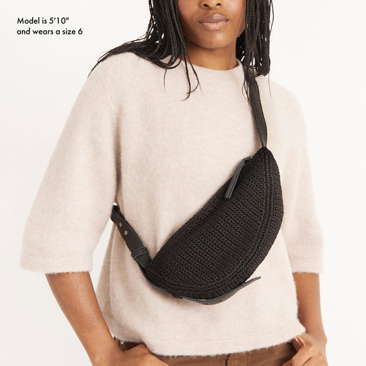 The Sak Tess Sling Bag Crochet - |Black|